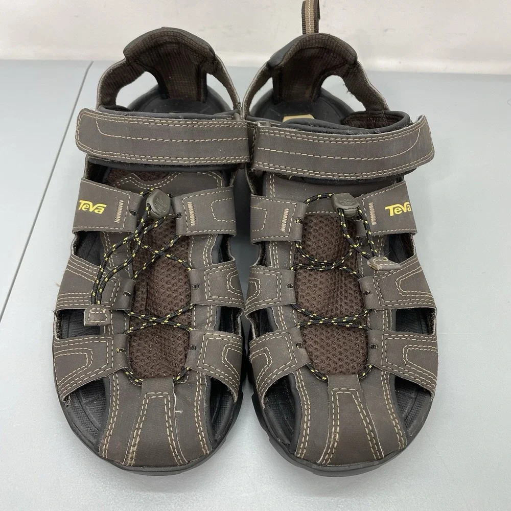 Teva Forebay Water Sandals Fisherman Closed Toe Outdoor Hiking Brown Mens 10